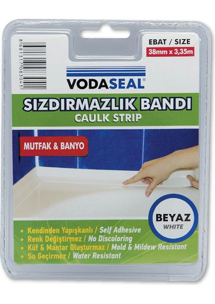 2 Adet Vodaseal Küvet Sızdırmazlık Bandı Beyaz 38MMX3,35MM fiyatları