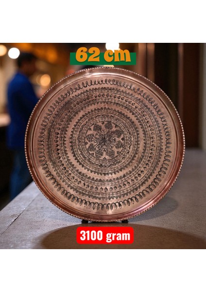 62 cm El Işlemeli Otantik Desenli Kalın Urfa Bakır Tepsi - BAKIR-TPS454 modelleri