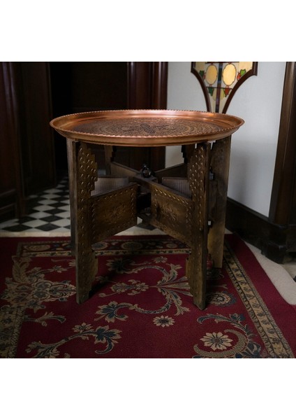 62 cm El Işlemeli Otantik Desenli Kalın Urfa Bakır Tepsi - BAKIR-TPS454 fırsatları