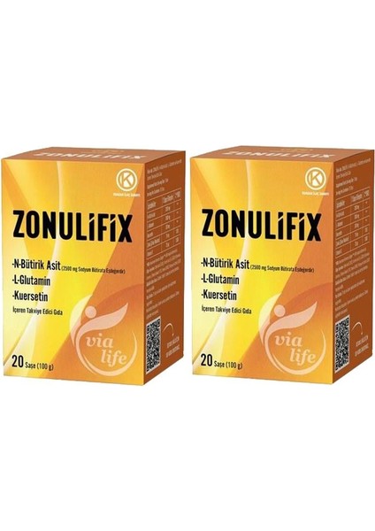 kuazar ilaç zonulifix n-bütirik asit, l-glutamin, kuersetin 20 şase - 2'li
