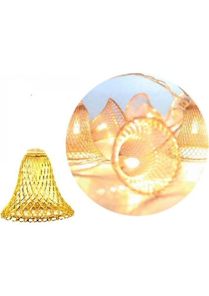 Parti ve Özel Gün Dekorasyonu Çan Şeklinde Metal Şerit LED Işık (K95) fırsatları