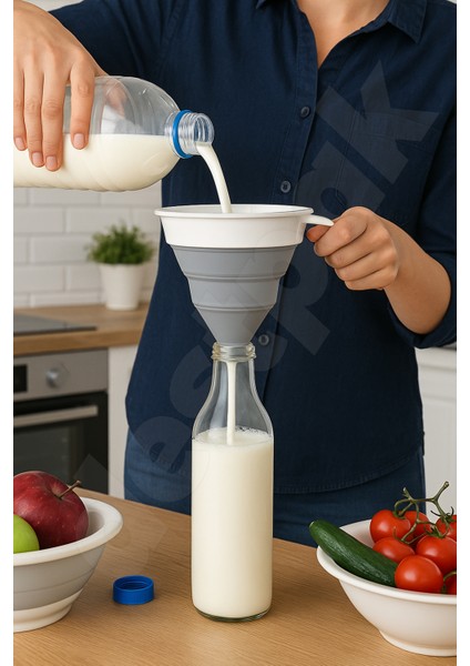 2'li Katlanır Huni Seti - Akordiyon Saplı Huni ve Kavanoz Hunisi - Katlanabilir Yer Kaplamaz fırsatları