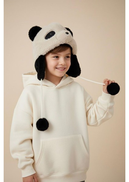 Panda Kürk Kulaklı Sevimli Erkek Çocuk kulaklık - Bej fiyatları