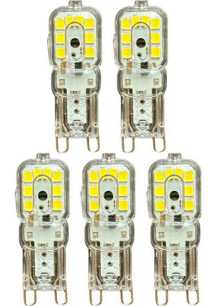 (5 adet) OSAKA 3W Beyaz Işık (6500K) Dim Edilebilir G9 Duylu LED Kapsül Ampul