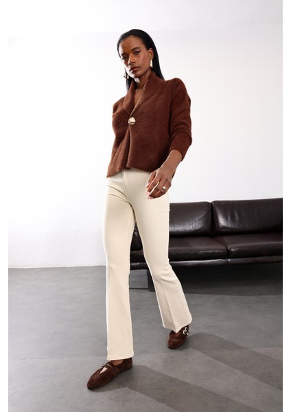 Kahverengi Gold Düğmeli Kruvaze Hırka modelleri