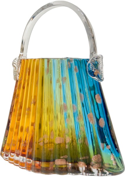 Turuncu & Mavi Cam Çanta Vazo modelleri