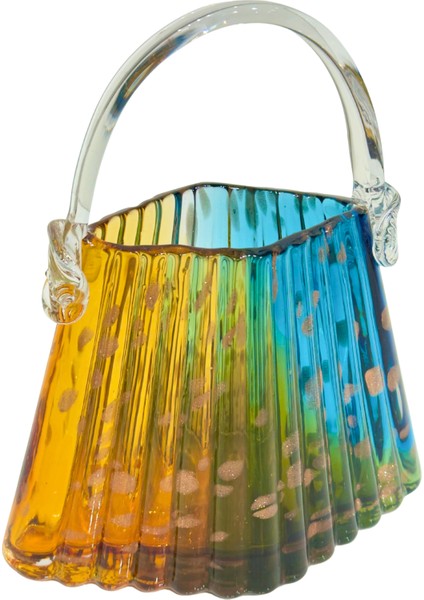 Turuncu & Mavi Cam Çanta Vazo fırsatları