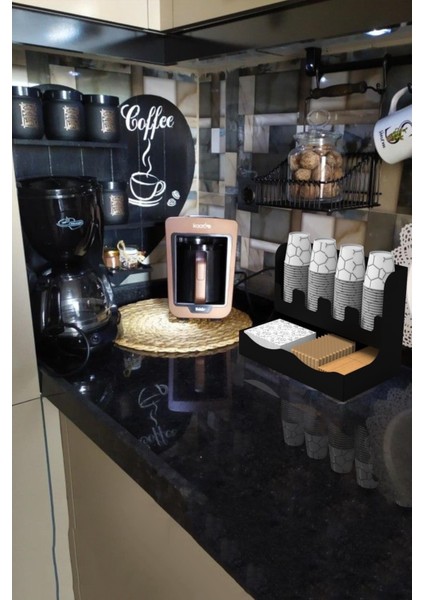 Karton Bardaklık Karton Bardak Standı Bardak Şeker Karıştırıcı/organizer Raf Tüm Bardaklarla Uyumlu