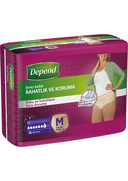 Emici Külot Kadın Orta Ekonomik Paket 16'lı