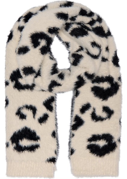 Kadın Onlbeatrız Yumuşak Dokulu Atkı 15349823 Siyah-Leopar