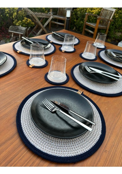 Tekstil Hasır Görünümlü 12’li Sofra Seti – Supla ve Bardak Altlığı Takımı fiyatları