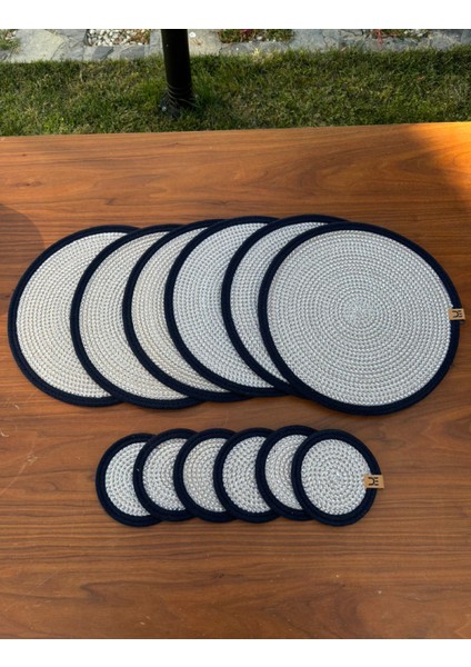 Tekstil Hasır Görünümlü 12’li Sofra Seti – Supla ve Bardak Altlığı Takımı modelleri