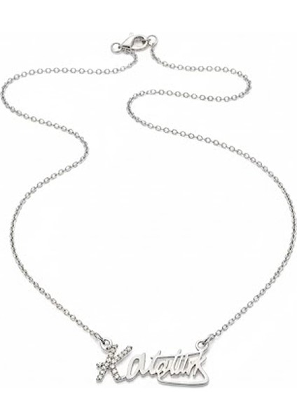 Atatürk Imzası Kolye Çelik Kolye 316L Çelik Zirkon Taşlı Kadın Kolyesi fiyatları