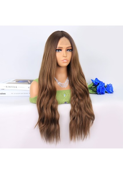 Koyu Kumral Açık Kumral Ombreli Tül Peruk fiyatları