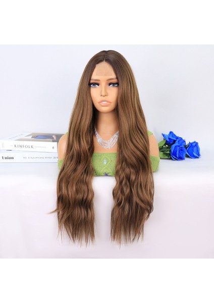 Koyu Kumral Açık Kumral Ombreli Tül Peruk modelleri