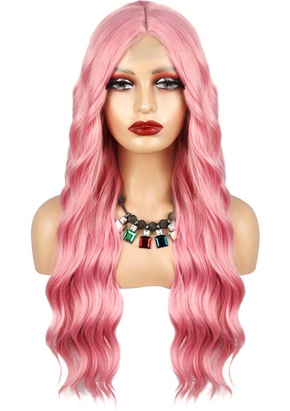 Pembe Dalgalı Tül Peruk