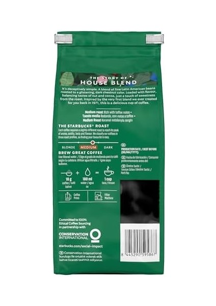 Starbucks House Blend Öğütülmüş Kahve 200 G modelleri