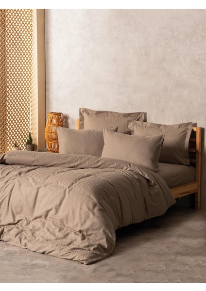 Plaid Çift Kişilik Nev Takımı Vizon