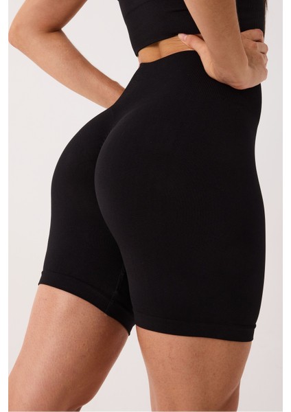 Sally Yüksek Bel Esnek ve Toparlayıcı Seamless Spor Şort