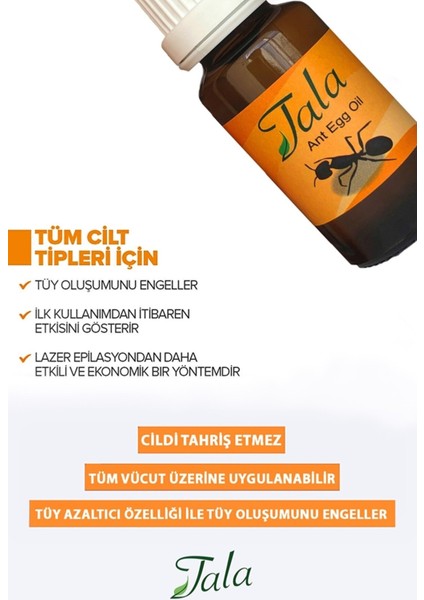Karınca Yumurtası Yağı Tüy Azaltıcı Tüy İnceltici Tüy Dökücü 20 Ml