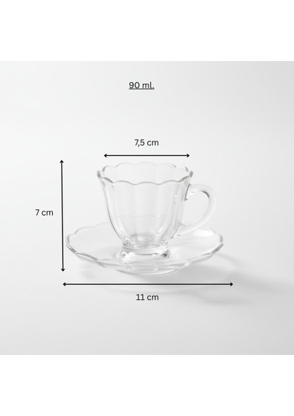 Olive Cam 6 Kişilik Tabaklı Türk Kahvesi Espresso Fincan Seti – 6 x 90 ml fiyatları