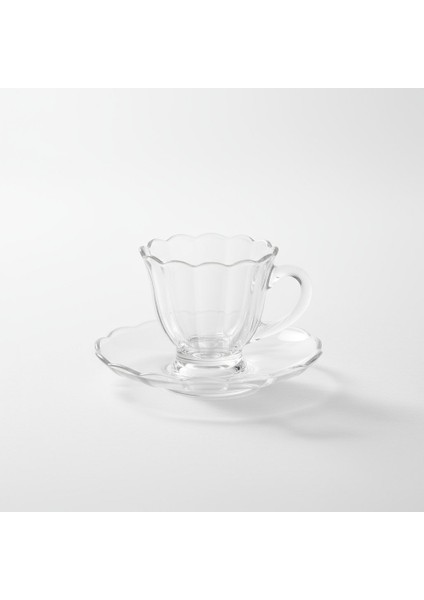 Olive Cam 6 Kişilik Tabaklı Türk Kahvesi Espresso Fincan Seti – 6 x 90 ml fırsatları