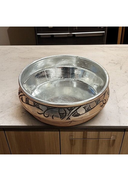 Bakır Çerezlik & Bakır Kahvaltılık Oyma Işçilikli 10 cm Bakır Çerezlik , Bakır Sosluk , Bakır Tabak