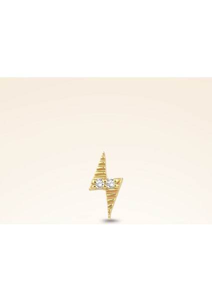0,01 Karat Pırlanta Taşlı Şimşek Piercing