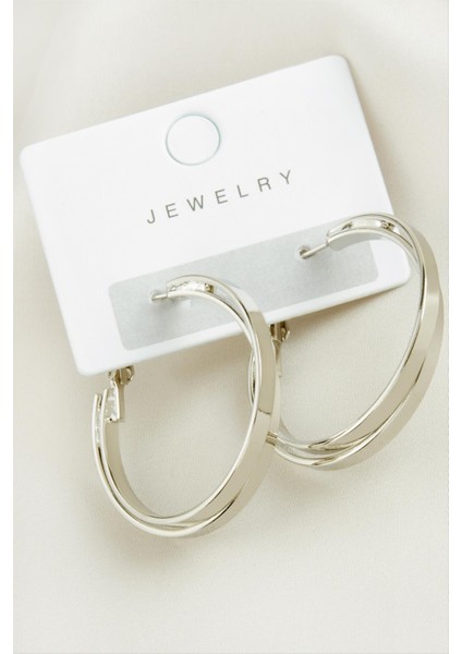 Çift Halka Trend Küpe 3,5 cm