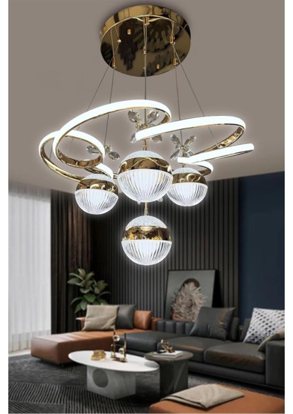 3 Renk Kumandalı Modern Sarkıt 4 Toplu Kelebekli Ledli Avize Gold fiyatları