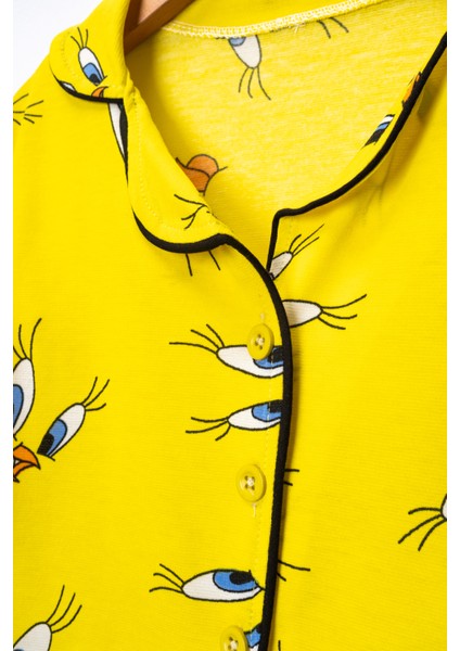 Kız Çocuk Civciv Desenli Pijama Takımı - Uyku Bandı Hediyeli modelleri