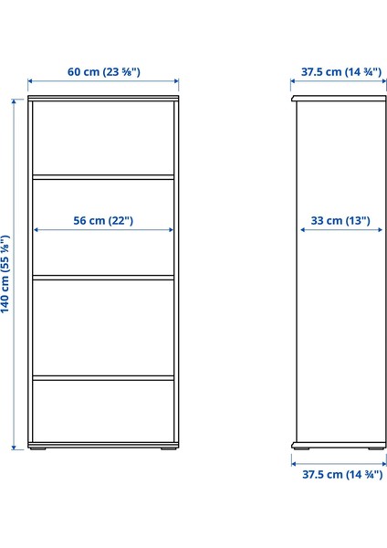 Skruvby Kitaplık Beyaz 60 x 140 cm fiyatları