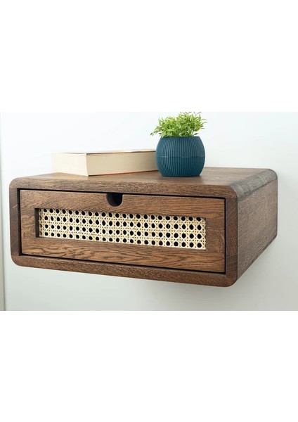 Ahşap Rattan Detay Duvara Monte Modern Komodin fırsatları