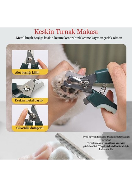 8 Parça Evcil Hayvan Tarak Makas Seti Kedi ve Köpek Bakım Makası Banyo Fırçası Su Kasesi indirimleri