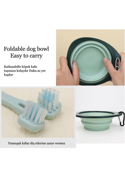 8 Parça Evcil Hayvan Tarak Makas Seti Kedi ve Köpek Bakım Makası Banyo Fırçası Su Kasesi