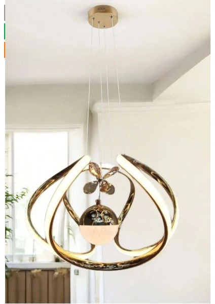 Nilüfer Tek Toplu Üç Renkli Gold Luxury Sarkıt Avize fiyatları