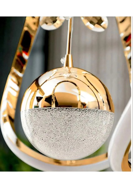 Nilüfer Tek Toplu Üç Renkli Gold Luxury Sarkıt Avize modelleri