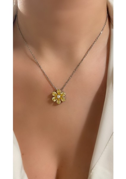 Ithal Yüksek Kalite Sarı Çiçek Kolye modelleri