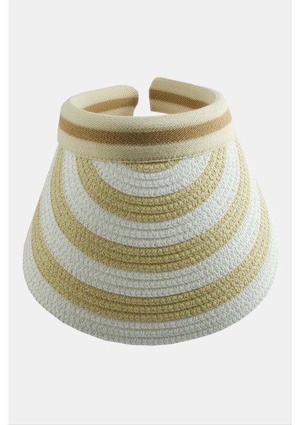 Kasketli Hasır Plaj Şapkası