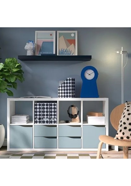 Lack Duvar Rafı Mavi Siyah 110 x 26 cm modelleri