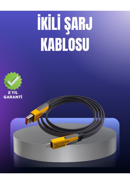 Evrensel Uyumluluklu Dayanıklı Metal Başlıklı Hızlı Şarj Kablosu - N856J837-M70856