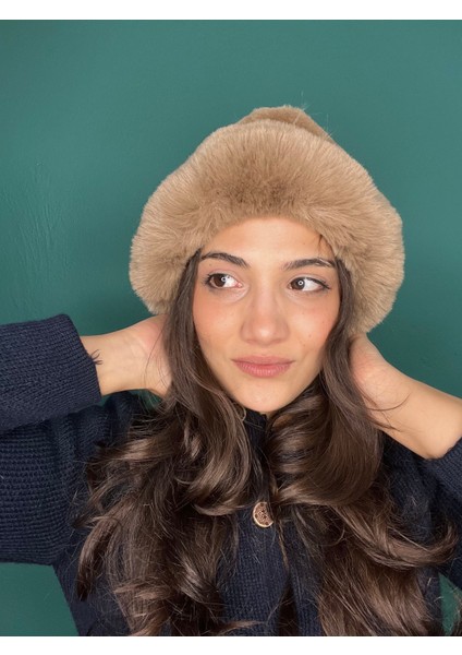 Kürk Kenarlı Yumuşak Bucket Kışlık Şapka indirimleri