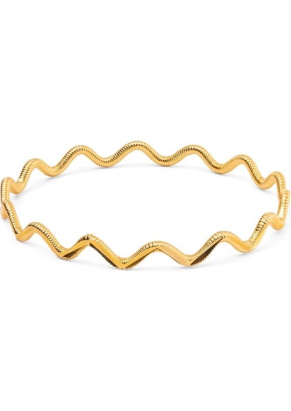 22 Ayar Altın Kaplama Oluklu Zikzak Ajda Bilezik fiyatları