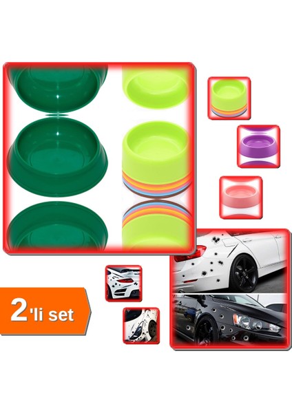 Mama Kabı Yuvarlak - Mini + Araç Sticker Mermi ve Oto Sticker Yara Şeklinde 3D ABC789