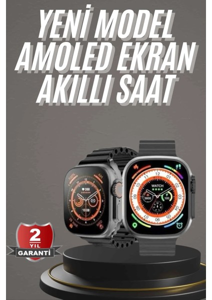 Akıllı Saat Kordon Hediyeli Güçlü Batarya Kapasiteli Titreşimli Bildirim Görme Unisex