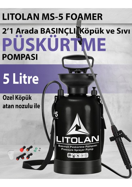5 L. 2'1 Arada Basınçlı Püskürtme Pompası, Sıvı ve Köpük Püskürtücü