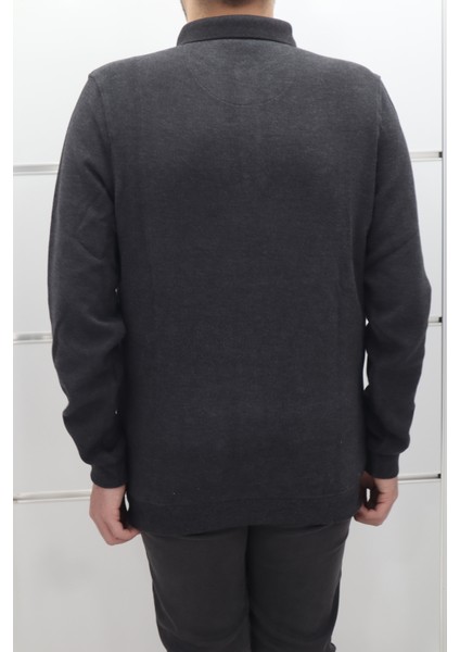 Fistan Store Erkek Desenli Spor Kesim Normal Kalıp Polo Yaka Selanik Kumaşlı Kışlık Kazak modelleri