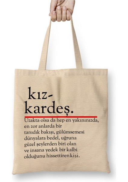 Kız Kardeş Beyaz Bez Çanta Uzun Saplı Alışveriş Çantası Plaj Çantası