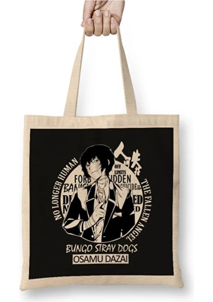 Osamu Dazai Bungo Stray Dogs Bez Çanta Uzun Saplı Alışveriş Çantası Plaj Çantası