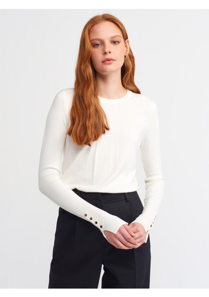 1267 Dilvin Kazak Bisiklet Yaka Kol Ortası Droplu